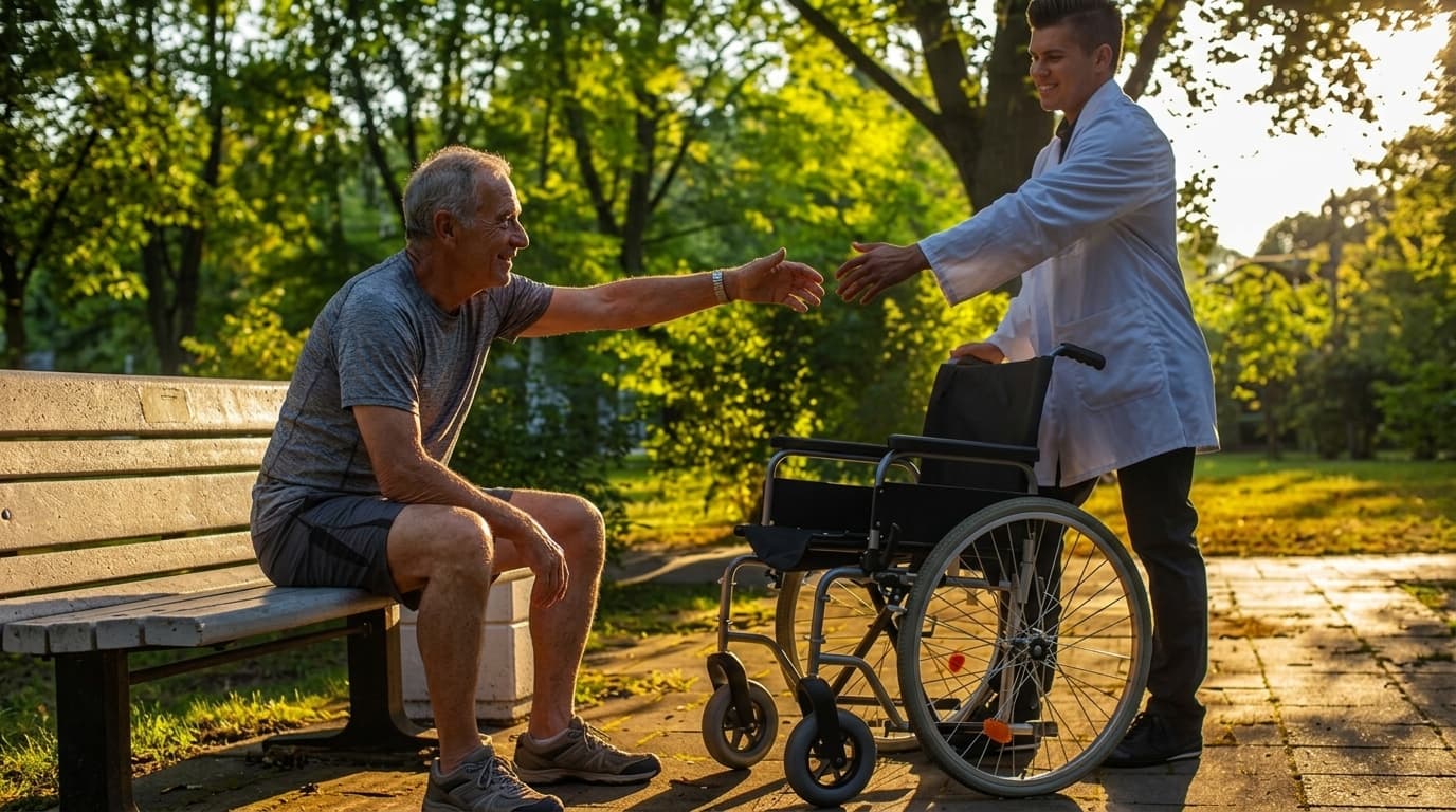 Illustration representing disability support and community participation